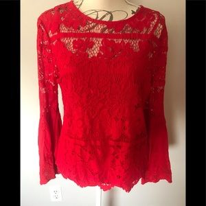 Adiva gorgeous red lace blouse ⭐️⭐️⭐️